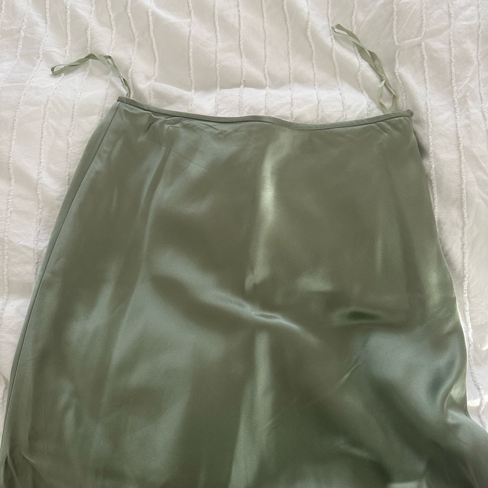 Vintage Satin Skirt in light Green
